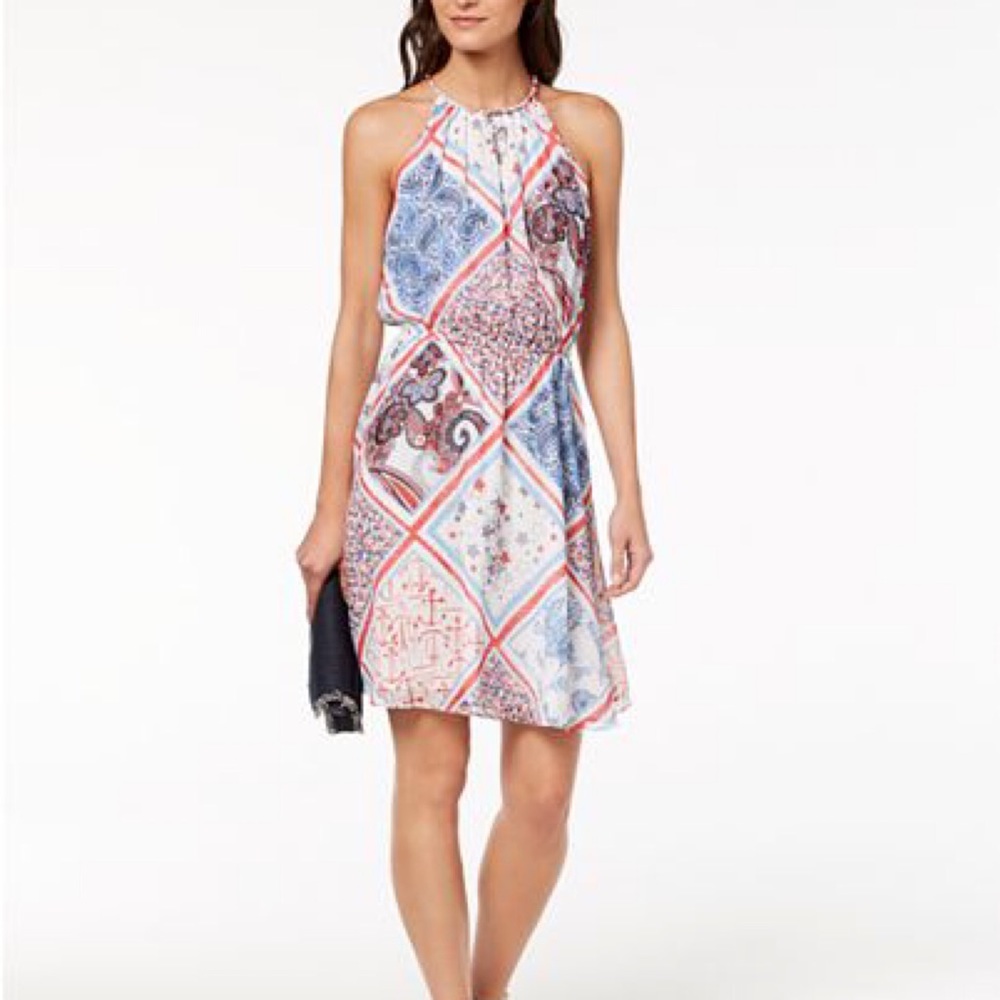 NWT Tommy Hilfiger Red White & Blue Print Dress 14